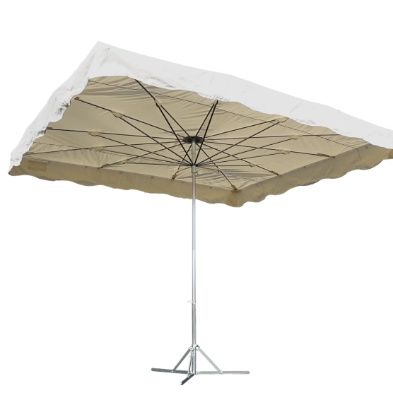 Parasol de marché télescopique 2,5mx3m BEIGE avec pied standard