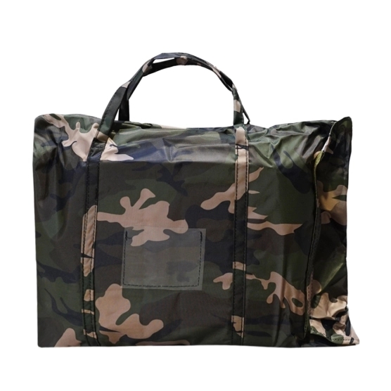 Le sac de toit de la tente pliante Alu Pro 45 Luxe camouflage est coordonné à la bâche
