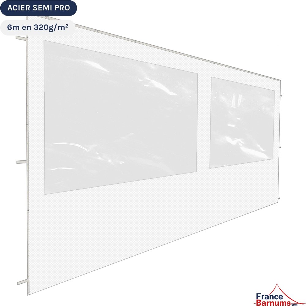 Bâche de côté fenêtre 320g/m² pour barnum Bâche de côté fenêtre 320g/m² pour barnum
