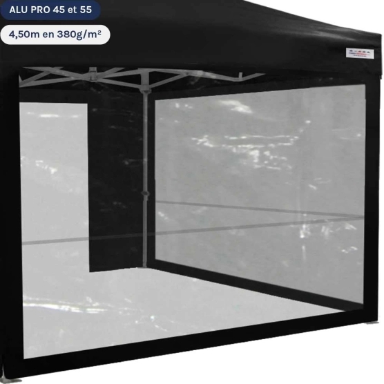 Paroi transparente de 4m5 noire Paroi transparente de 4m5 noire