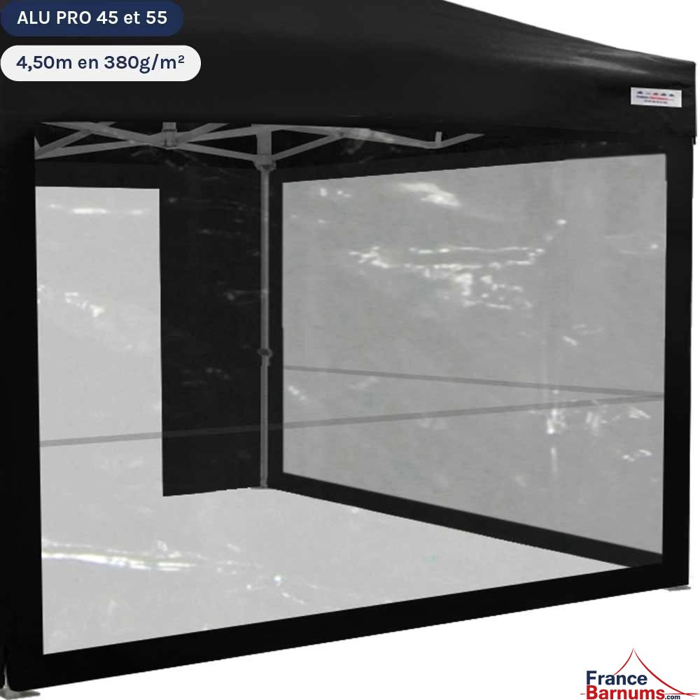 Paroi transparente de 4m5 noire Paroi transparente de 4m5 noire