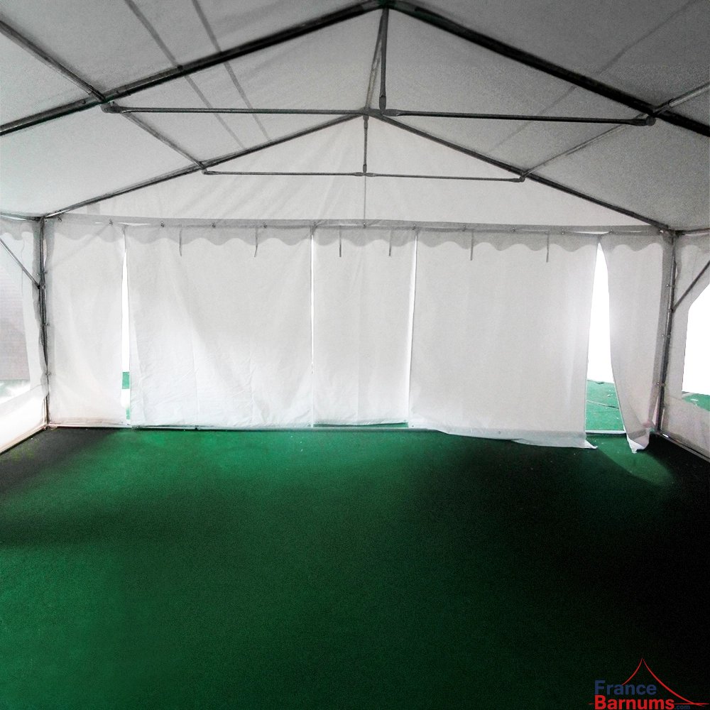 Tente de réception 7x15m 2 pignons avec portes enroulables Tente de réception 7x15m 2 pignons avec portes enroulables