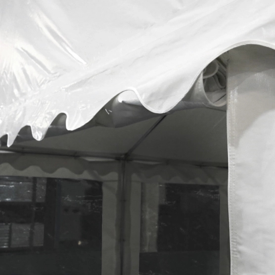 Lambrequin de Tente de réception 7x15m 2 portes et fenêtres transparentes Lambrequin de Tente de réception 7x15m 2 portes et fenêtres transparentes