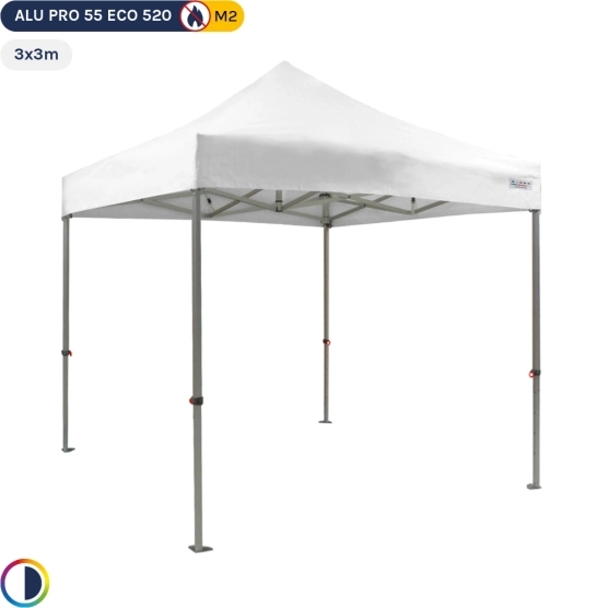 Tente Pliante Alu Pro 55 ECO 520 M2 3mx3m BLANC 520gr/m²