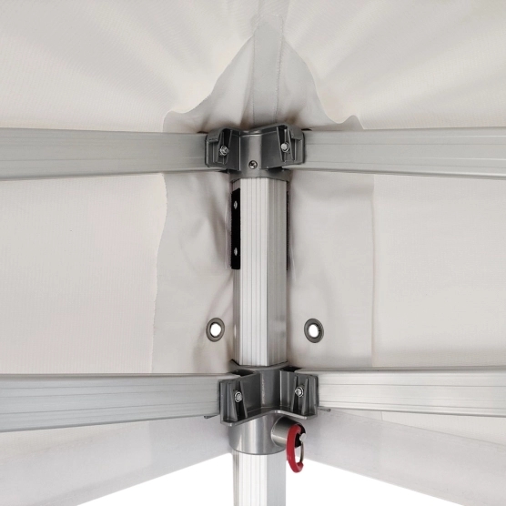 Angles renforcés bâche barnum pliant alu Pro 55 ECO 520 norme M2 3x3m BLANC 520gr/m²