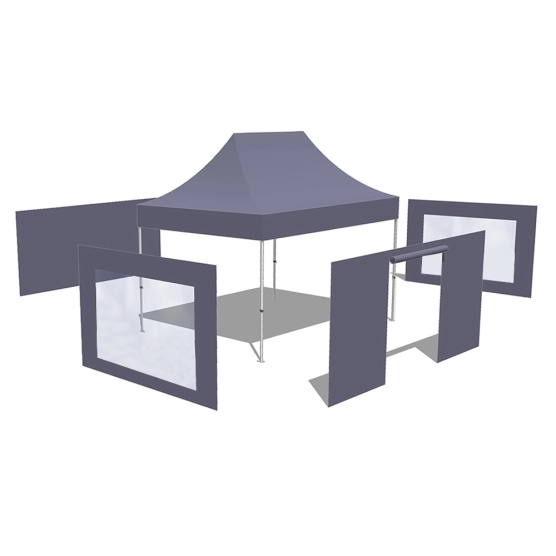 Tonnelle Pliante Alu Pro 55 ECO 520 M2 3mx4,5m BLANC + Pack Fenêtres 520gr/m²