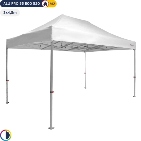 Tente Pliante Alu Pro 55 ECO 520 M2 3mx4,5m BLANC 520gr/m² Tente Pliante Alu Pro 55 ECO 520 M2 3mx4,5m BLANC 520gr/m²