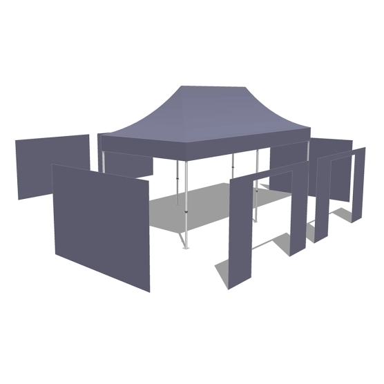 Tonnelle Pliante Alu Pro 55 ECO 520 M2 3mx6m BLANC + Pack côtés 520gr/m²