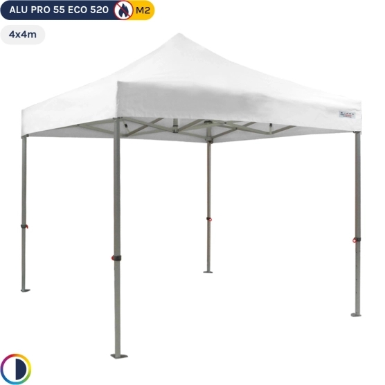Tente Pliante Alu Pro 55 ECO 520 M2 4mx4m BLANC 520gr/m²