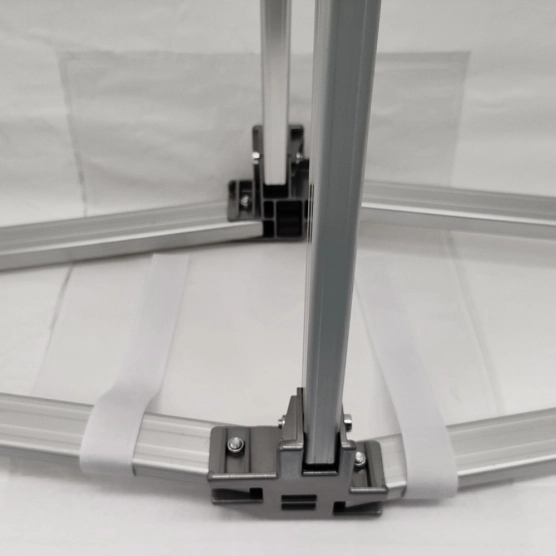 Velcros de tension de la bâche de toit barnum pliant alu Pro 55 ECO 520 norme M2 4mx6m blanc, avec côtés fenêtres