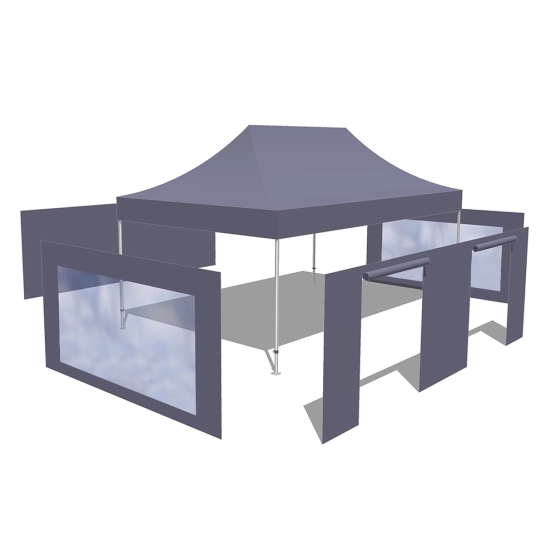 Tonnelle Pliante Alu Pro 55 ECO 520 M2 4mx6m BLANC + Pack Fenêtres 520gr/m²