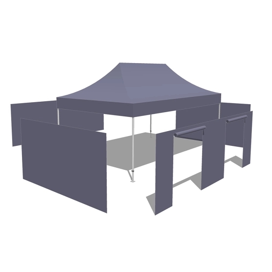 Tonnelle Pliante Alu Pro 55 ECO 520 M2 4mx6m BLANC + Pack Côtés 520gr/m²