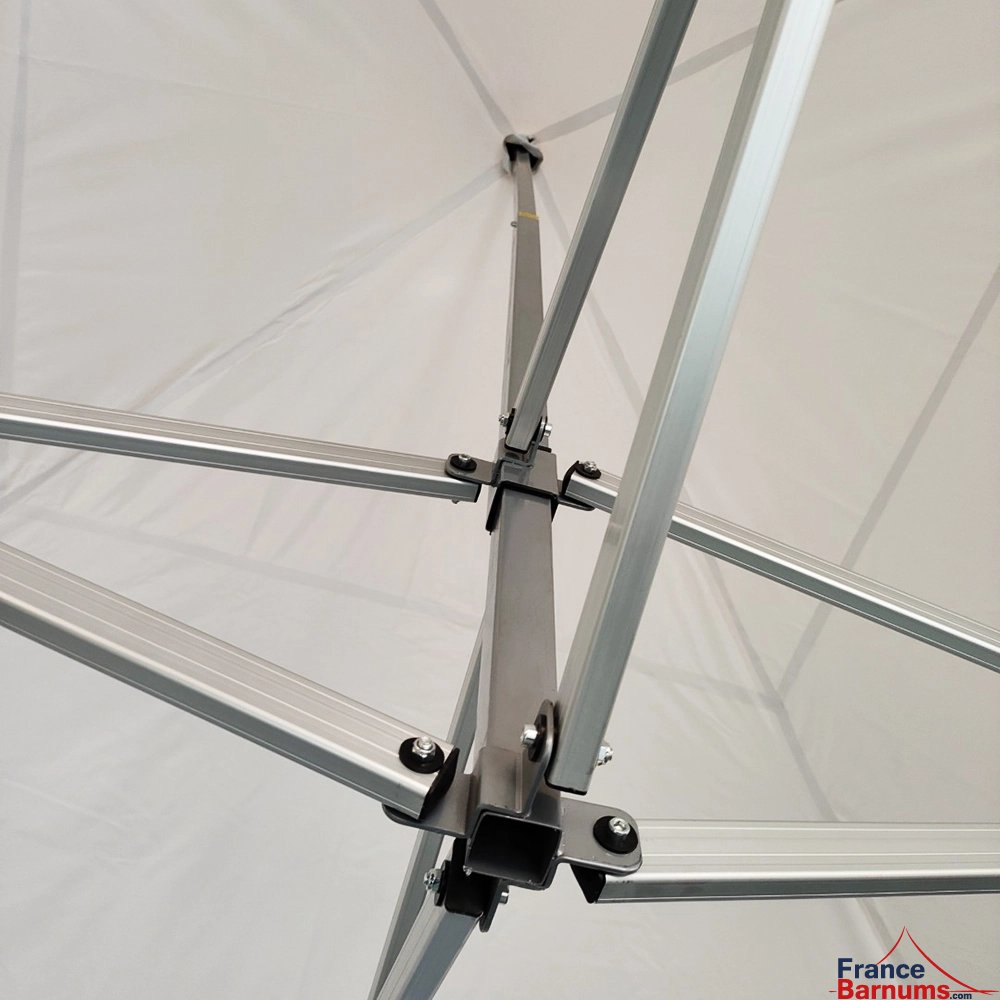 Mât de la tonnelle alu Pro 55 ECO 520 M2 4mx8m blanc avec côtés fenêtre