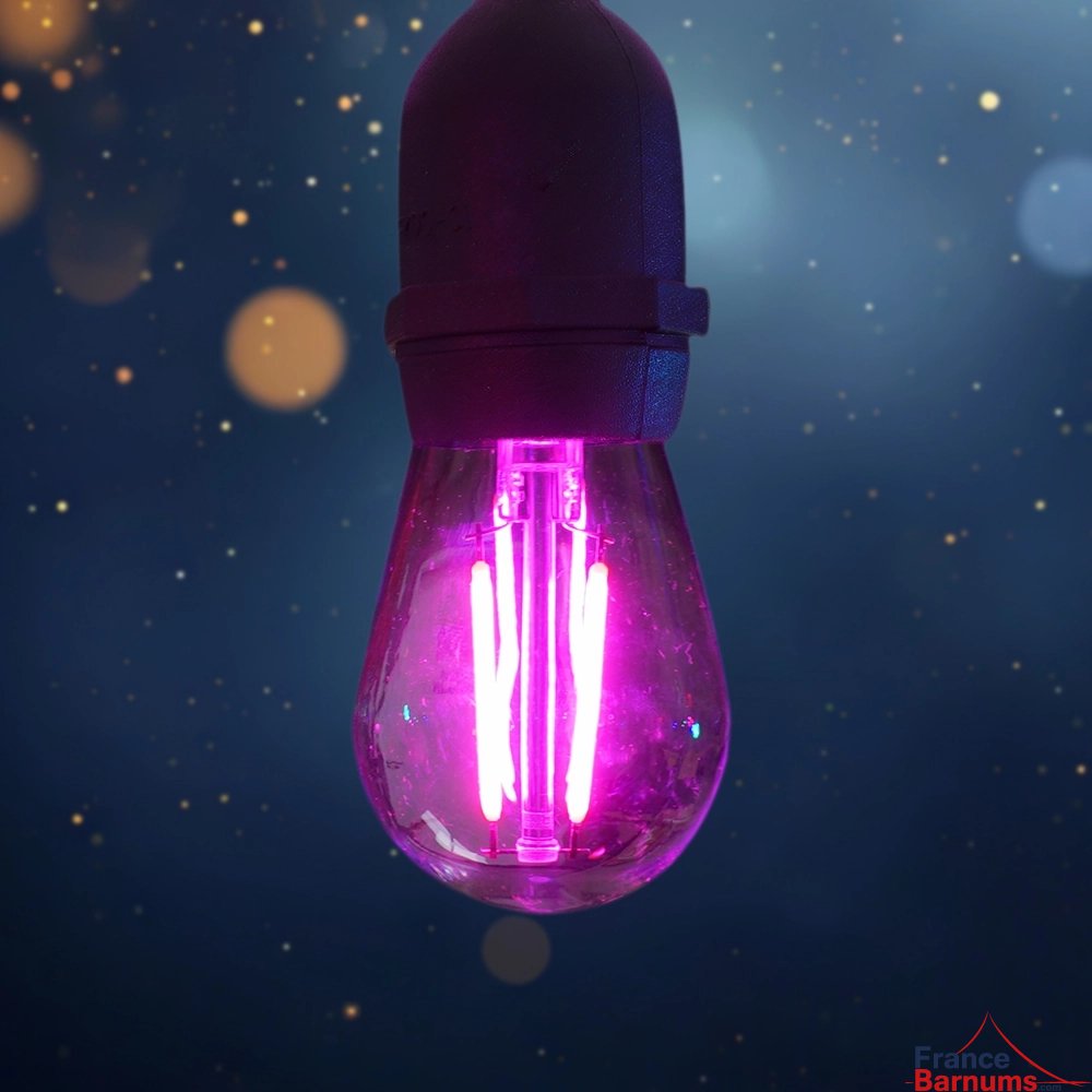 Lampe magenta de guirlande guinguette multicolore pour barnum pliant et tente de réception