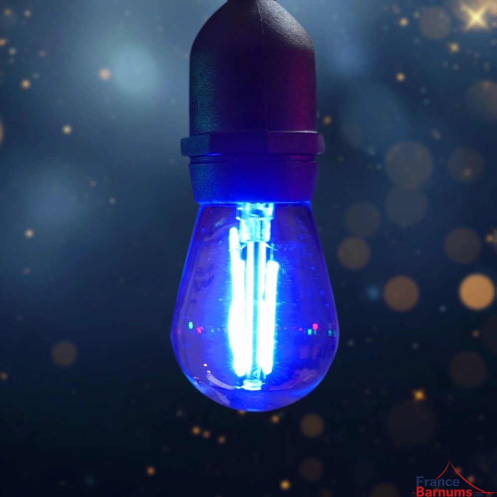 Lampe bleue de guirlande guinguette multicolore pour barnum pliant et tente de réception