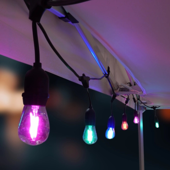 Guirlande guinguette multicolore pour barnum pliant ou tente de réception