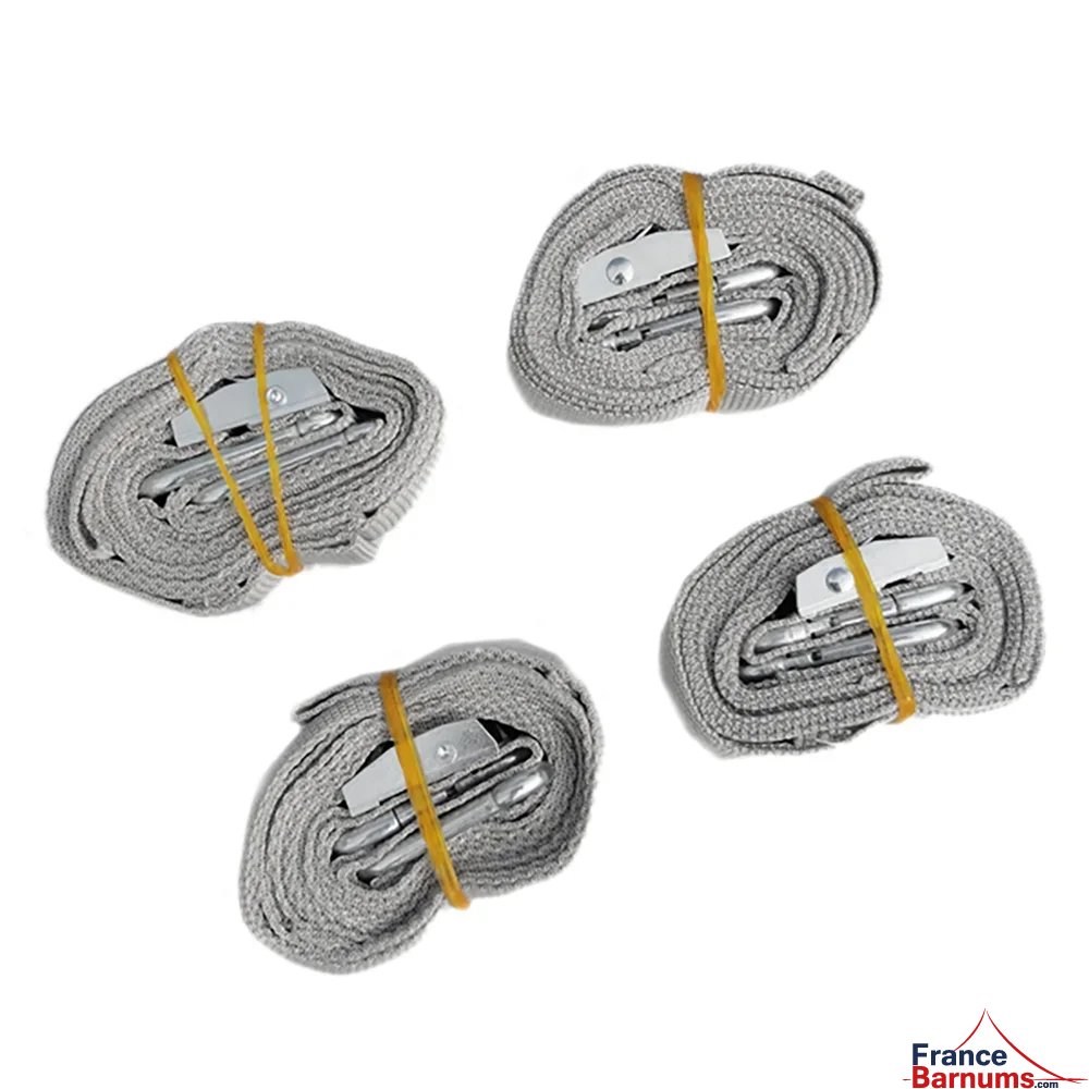 Kit d'arrimage Alu Semi Pro, Pro 45 et Pro 55 pour haubaner et maintenir votre barnum pliant au sol Kit d'arrimage Alu Semi Pro, Pro 45 et Pro 55 pour haubaner et maintenir votre barnum pliant au sol