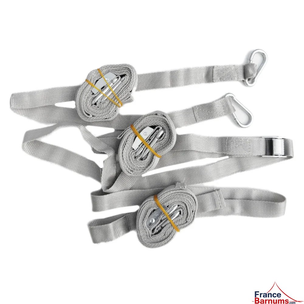 Kit d'arrimage Alu Semi Pro, Pro 45 et Pro 55 pour haubaner et maintenir votre barnum pliant au sol Kit d'arrimage Alu Semi Pro, Pro 45 et Pro 55 pour haubaner et maintenir votre barnum pliant au sol