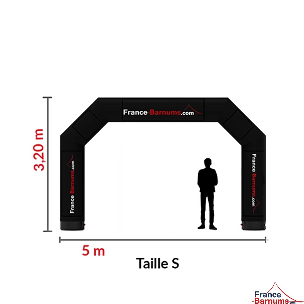 les dimensions de l'arche gonflable en taille S les dimensions de l'arche gonflable en taille S