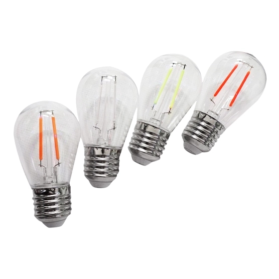 4 types d'ampoules colorées pour guirlande guinguette multicolore
