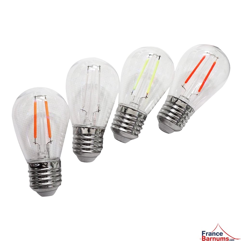 4 types d'ampoules colorées pour guirlande guinguette multicolore