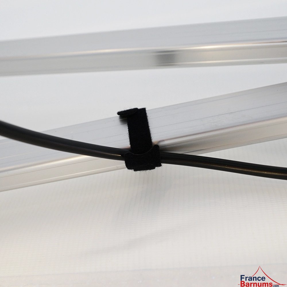 Petit velcro d'accrochage de guirlande guinguette unie blanche pour barnum pliant et tente de réception