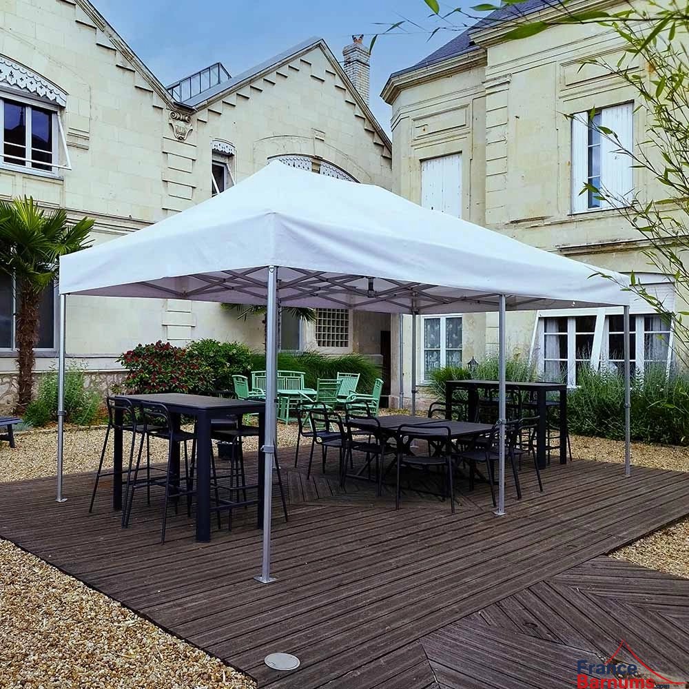 Photo d'un barnum pliant 3x6 blanc de la gamme Alu Pro 55 Luxe