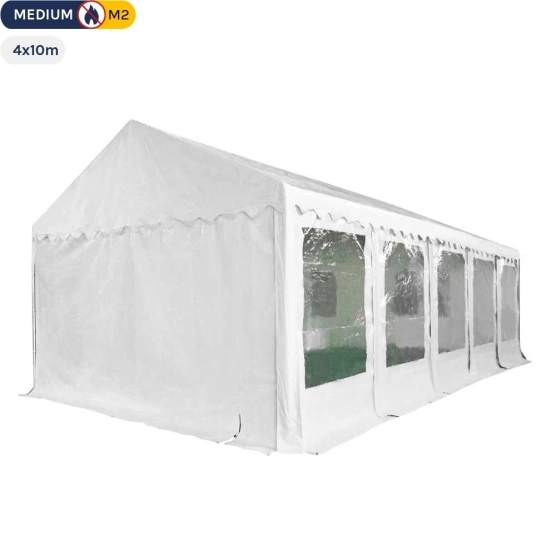 Tente de réception - Chapiteau de festivités MEDIUM en PVC de 4m x 10m avec Tubes de 38mm
