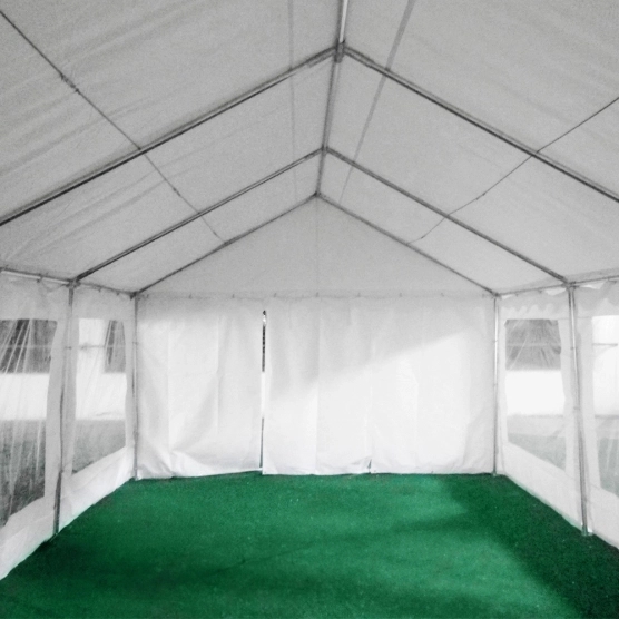 Tente de réception 4m x 10m avec portes sur chaque pignon