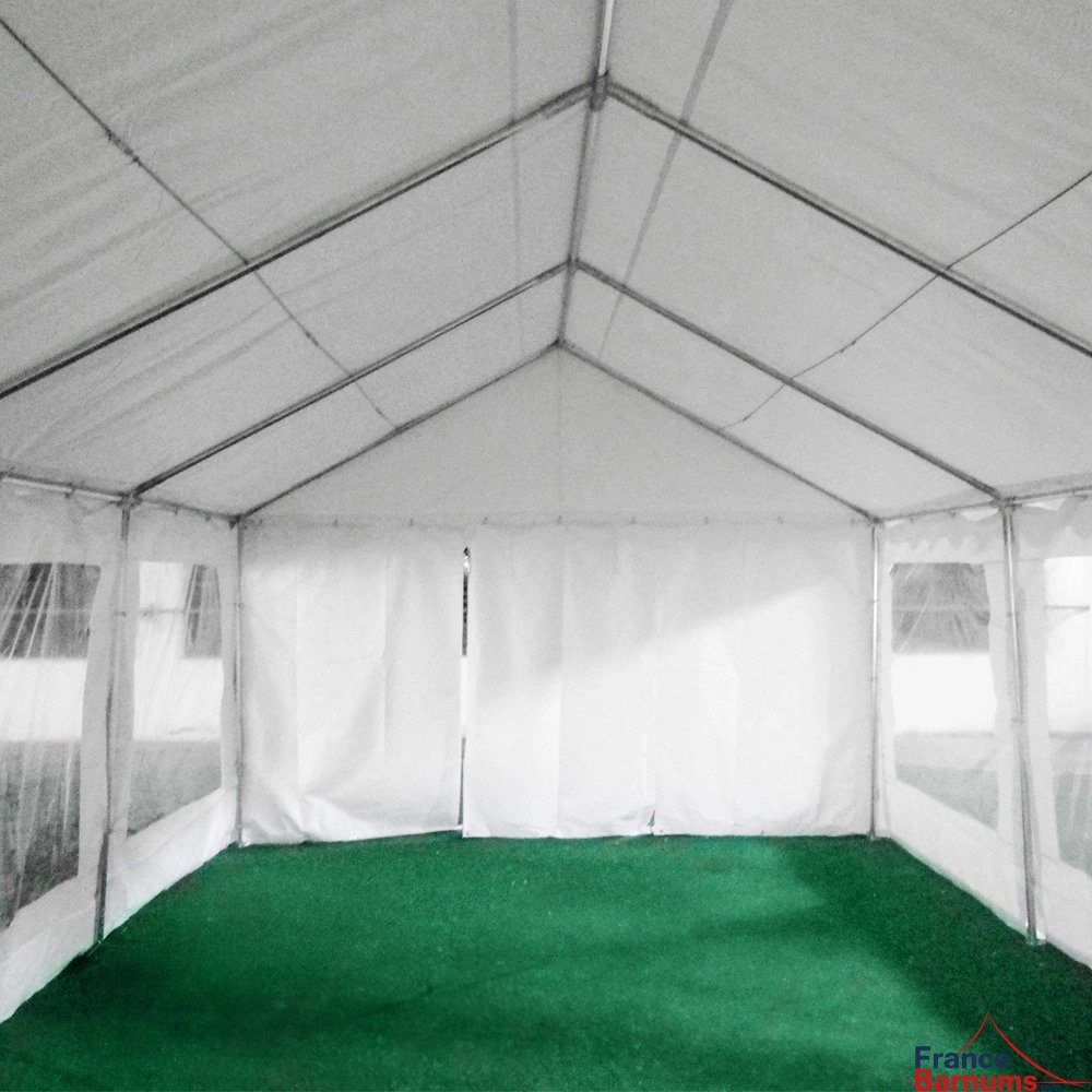 Tente de réception 4m x 10m avec portes sur chaque pignon