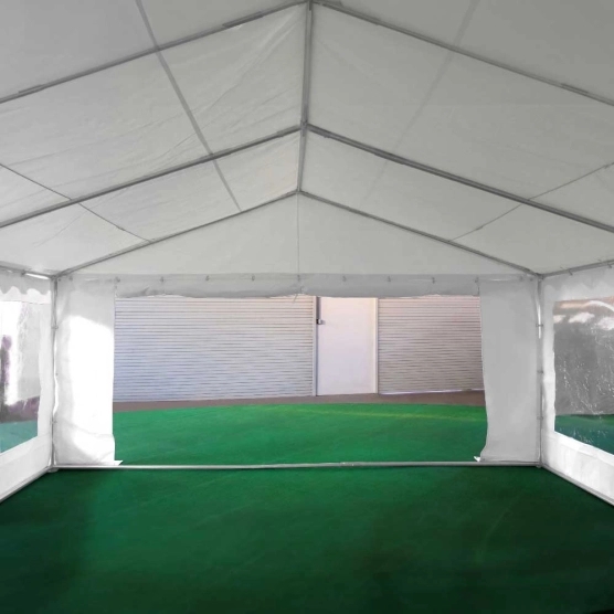 Tente de réception 4m x 10m avec 2 types d'ouverture sur chaque pignon