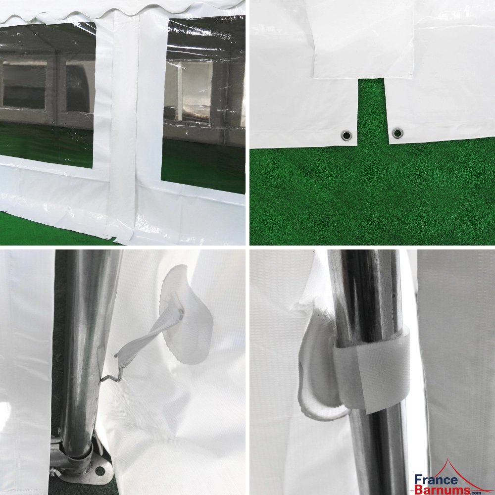 détails Tente de réception 4m x 10m PVC et tubes de 38mm