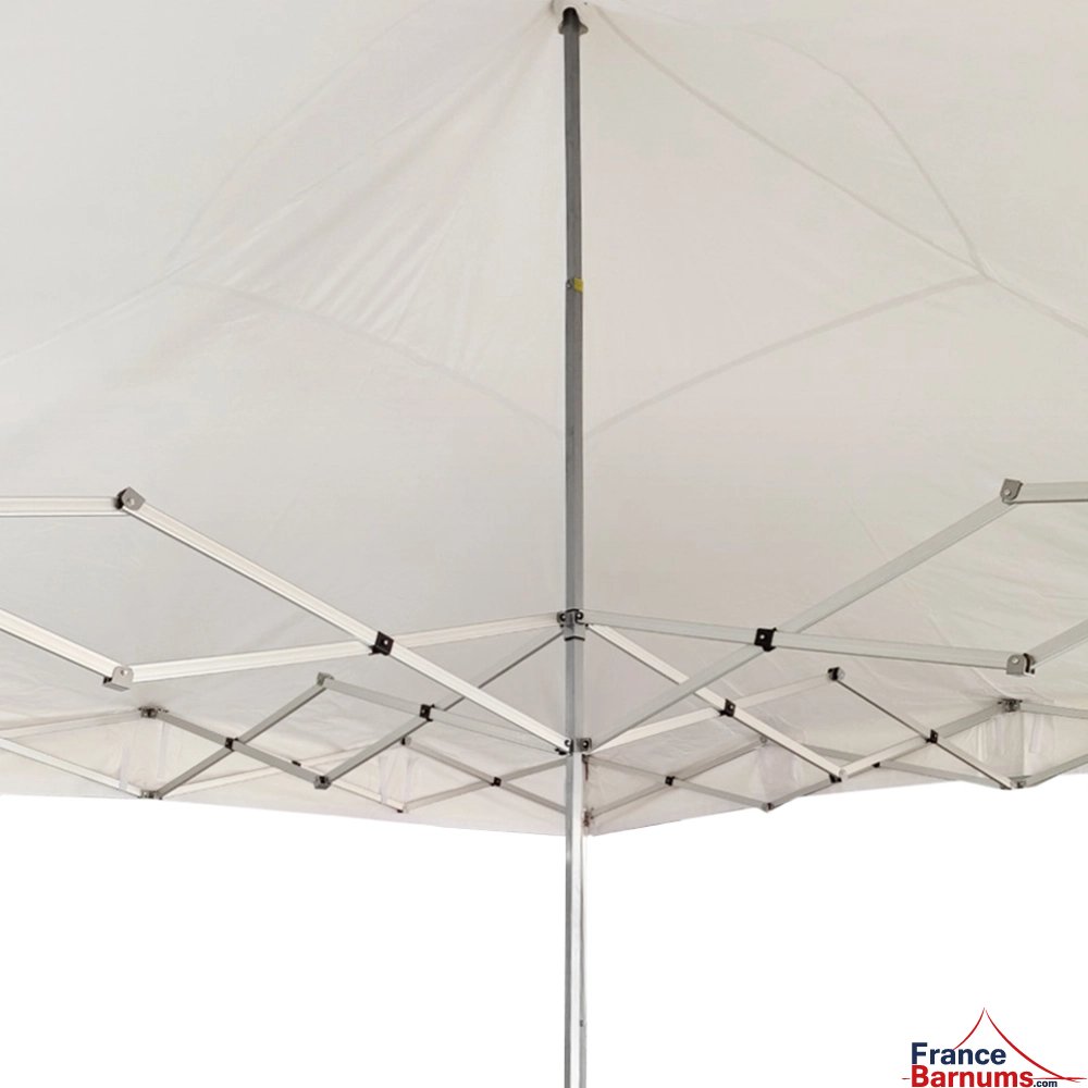 Mât et ciseaux de Barnum pliant Alu Pro 55 ECO 520 M2 5mx5m BLANC + Pack Fenêtres 520gr/m²