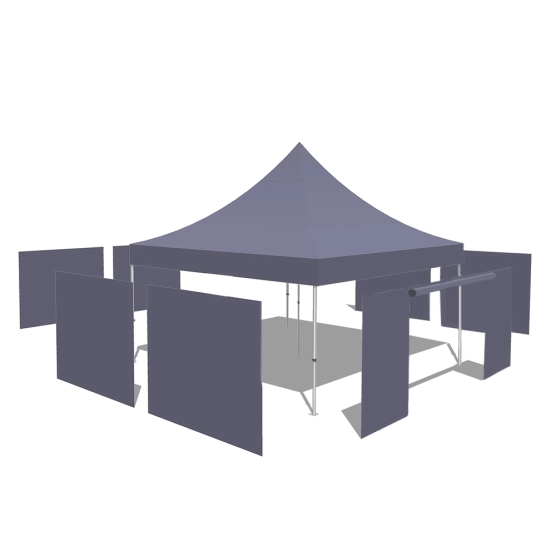 Tonnelle Pliante Alu Pro 55 ECO 520 M2 5mx5m BLANC + Pack Côtés 520gr/m²