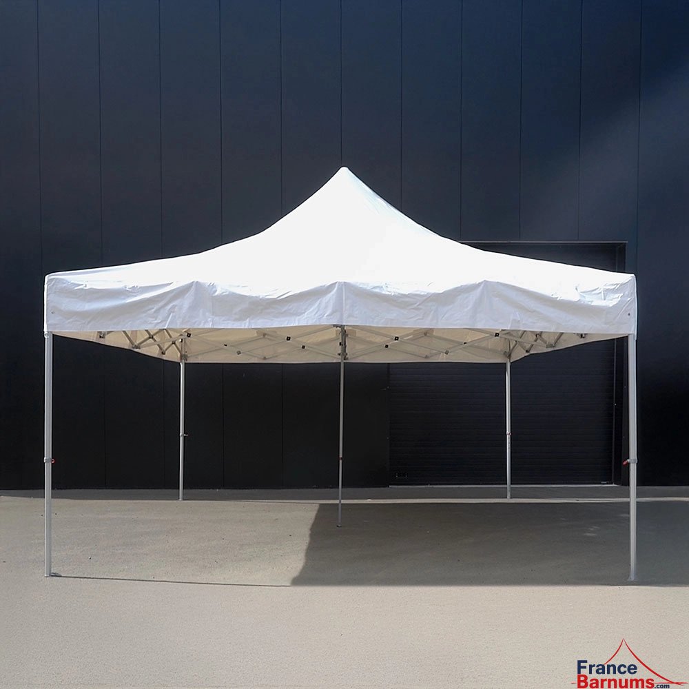 Pied central de la tonnelle alu Pro 55 ECO 520 M2 5mx5m blanc avec côtés fenêtres