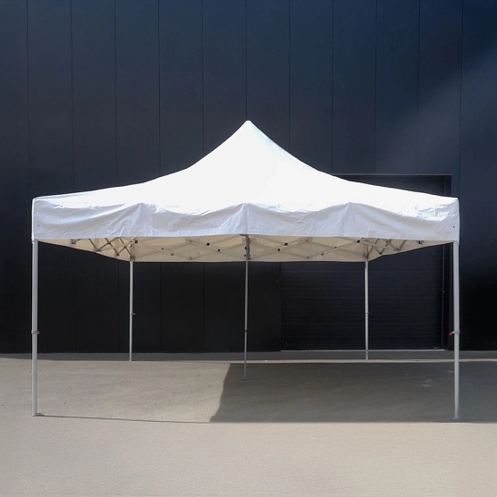 Pied central de la tonnelle alu Pro 55 ECO 520 M2 5mx5m blanc avec côtés murs pleins