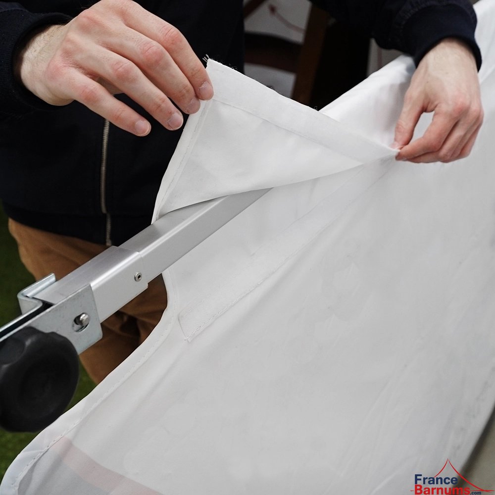 Fourreau velcro demi-mur de 4,5m en PVC 580gr/m² pur barnum pliant