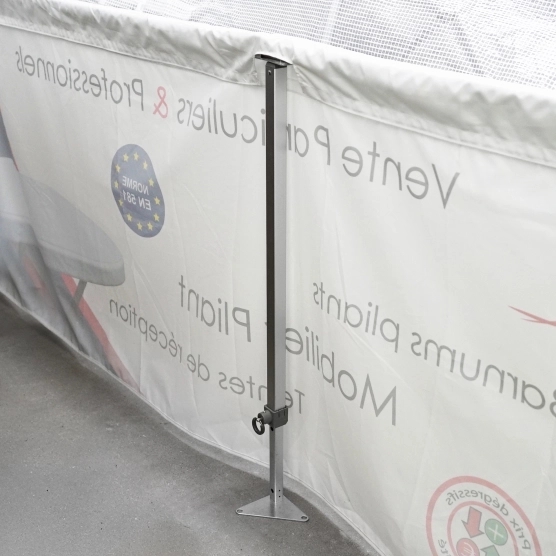 Pied de renfort central pour DEMI-MUR de 4m à 4,5m en aluminium