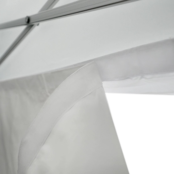 Gouttière de 3m en Polyester 380gr/m² avec double velcro pour joindre une bâche de  toit et un mur pour tente pliante