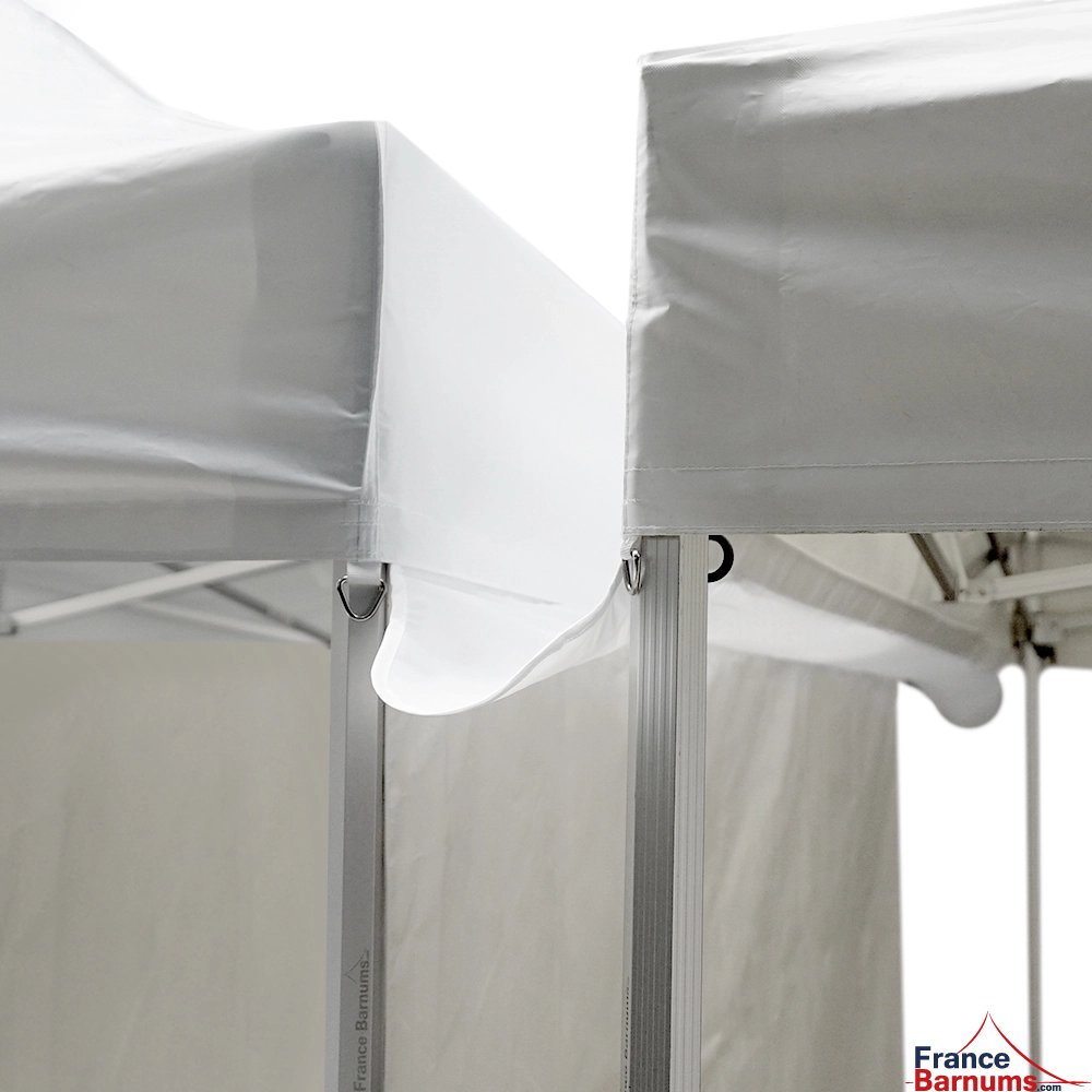 Gouttière de 3m en Polyester 380gr/m² avec double velcro pour joindre une bâche de  toit et un mur pour tente pliante