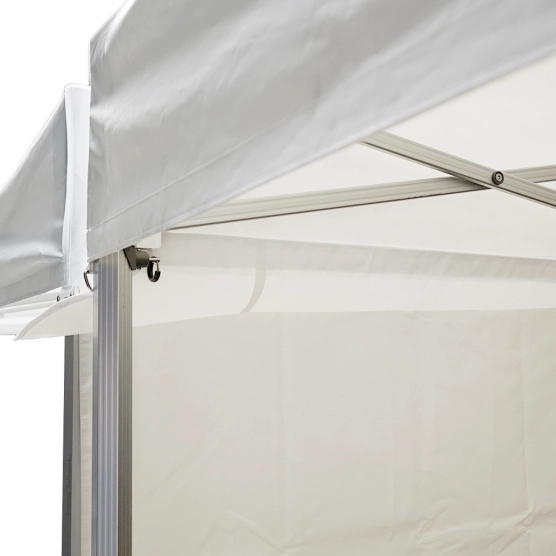 Gouttière de 3m en Polyester 380gr/m² avec double velcro pour joindre une bâche de  toit et un mur pour tente pliante