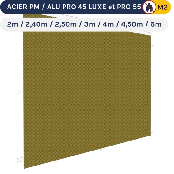 Mur plein Norme M2 pour barnum pliant en 380g/m²