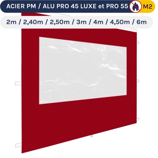 Mur fenêtre pour barnum pliant en 380g/m²