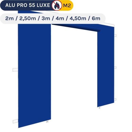 Mur avec porte enroulable pour barnum pliant en PVC 580g/m²