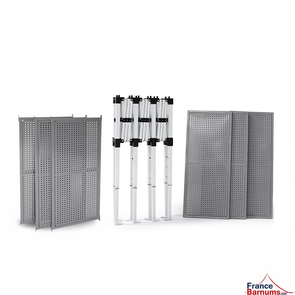 Présentoir comptoir métallique pliant 3m sur 2 niveaux