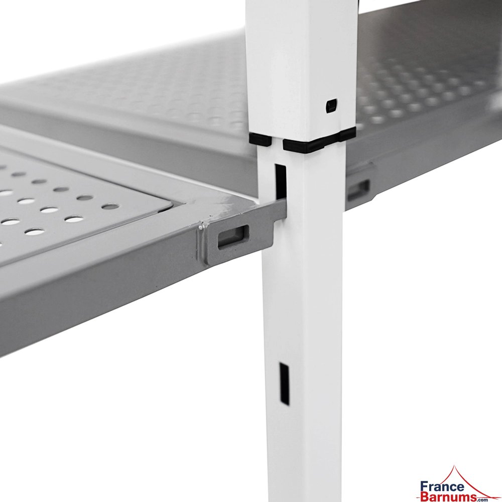 Encoches de présentoir comptoir métallique pliant 3m