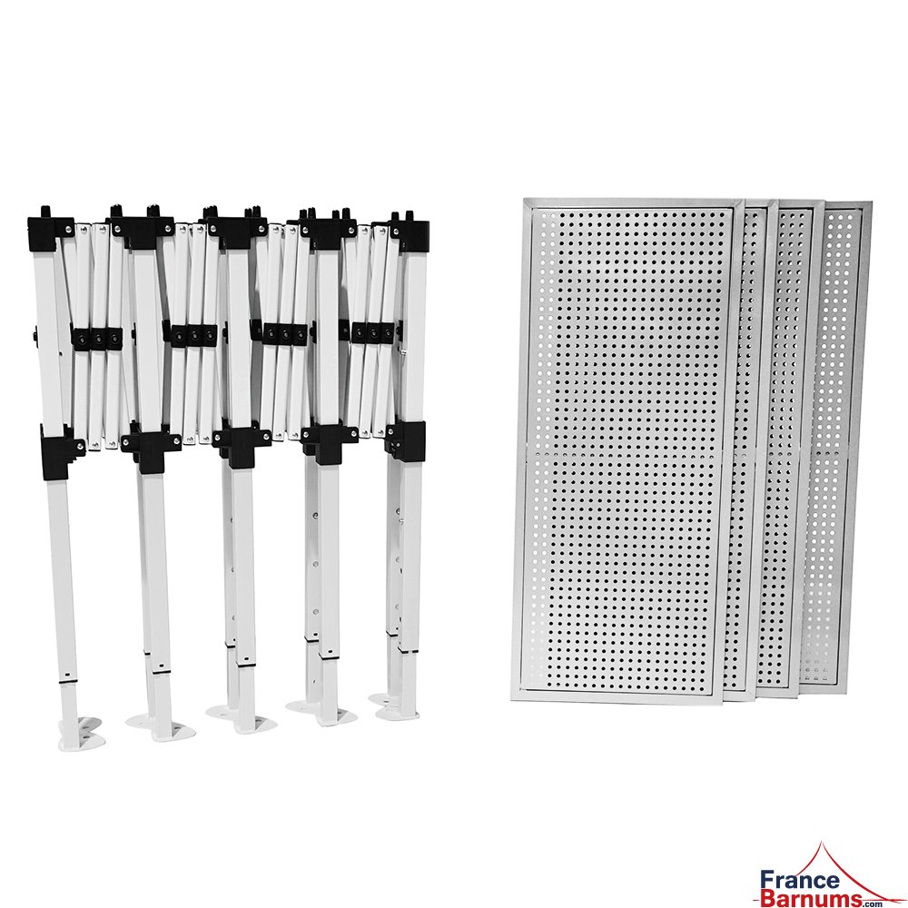 présentoir comptoir métallique pliant 4m avec pieds réglables en hauteur présentoir comptoir métallique pliant 4m avec pieds réglables en hauteur