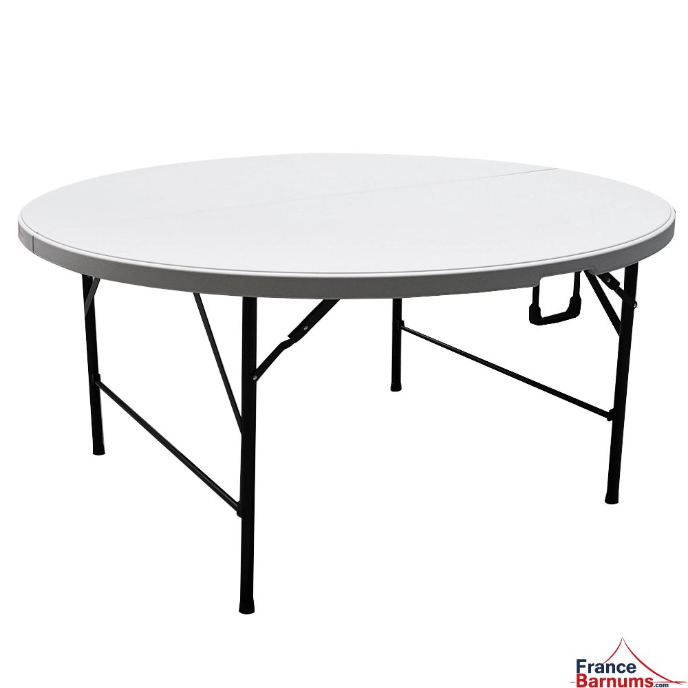 Table pliable en valise ronde BLANCHE Table pliable en valise ronde BLANCHE