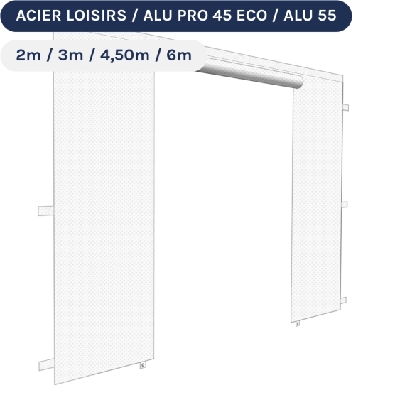 Paroi porte blanc 300g pour barnum pliant Acier Semi-Pro