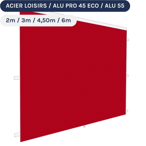 Paroi porte rouge 300g pour barnum pliant Acier Semi-Pro